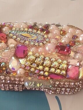 Small Rhinestone Divided Pill Box